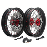 For Honda CRF250R 2014 / CRF450R 2013-2014 17" Front Rear Spoked Wheel Rim Hub Rotor Kit