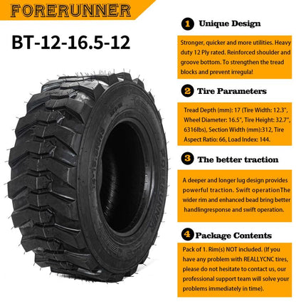 12-16.5 Skid Steer Tire for 12Ply 12x16.5 Heavy Duty Industrial Tire