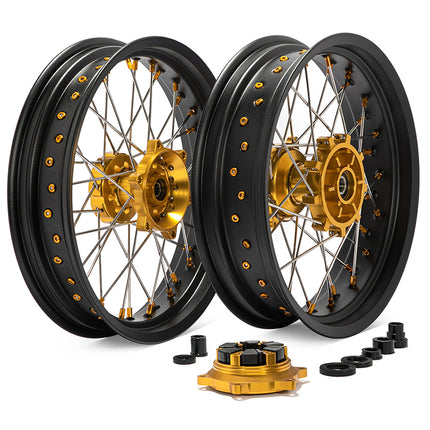 17" Front & Rear Spoked Wheel Rim Hub Set for Suzuki DR650SE 1996-2024