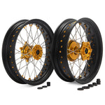 Aluminum 17" Front Rear Wheel Rim Hub Set for Suzuki DRZ400SM 2000-2024