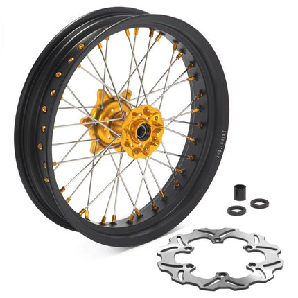 17" Front Rear Wheel Rim Hub Rotor Set for Suzuki DRZ400SM SuperMotard 2005-UP