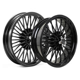 Front & Rear Fat Spoke Wheels Dual Disc for Harley Dyna / Touring / Softail