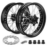 17" x 3.5" Front 17" x 5.0" Rear Supermoto Spoked Wheel Set For BETA RR / RR Race Edition / RR-S / Xtrainer 2020-2023