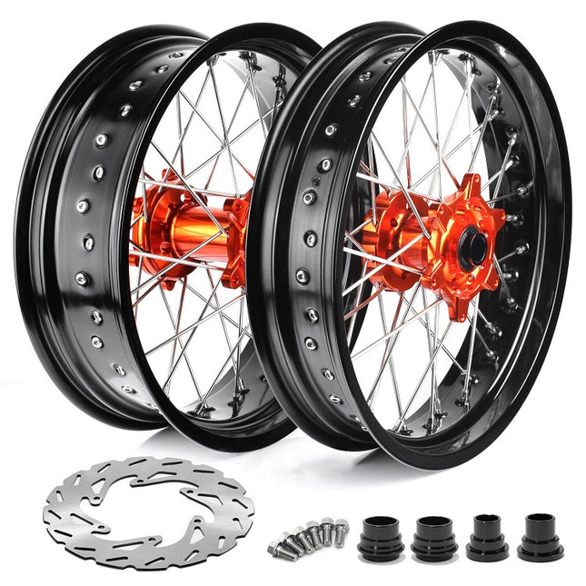 17×3.5 Front 17×5.0 Rear Supermoto Spoked Wheel Set For BETA RR / RR Race Edition / RR-S / Xtrainer 2020-2024