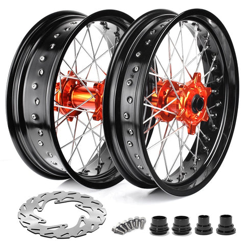 17" x 3.5" Front 17" x 5.0" Rear Supermoto Spoked Wheel Set For BETA RR / RR Race Edition / RR-S / Xtrainer 2020-2023