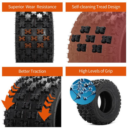 2pcs 20x10-9 Universal 6 Ply ATV / UTV All-Terrain Mud Tires