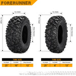 2pcs / 4pcs Tires 25X8-12 25X10-12 Forerunner ATV All-Terrain 6 PLY