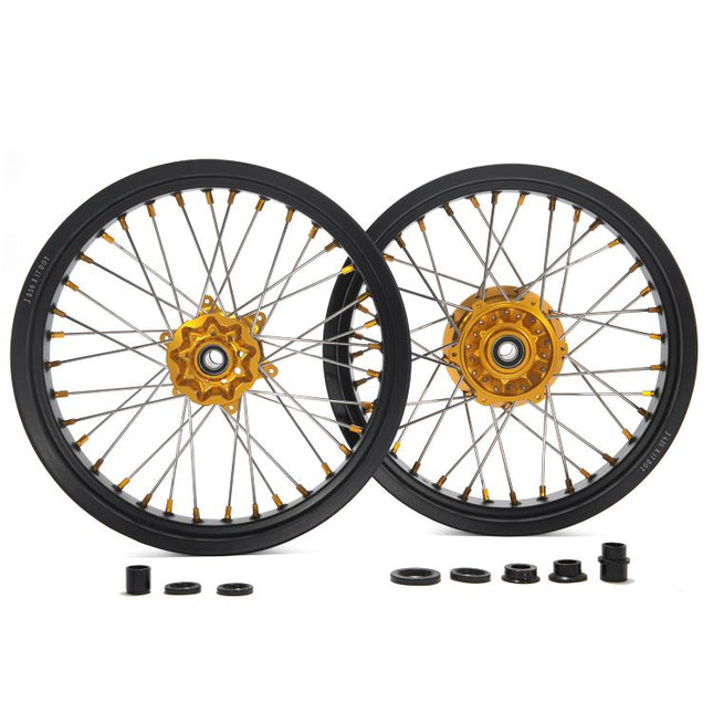 Aluminum 17" Front Rear Wheel Rim Hub Set for Suzuki DRZ400SM 2000-2024