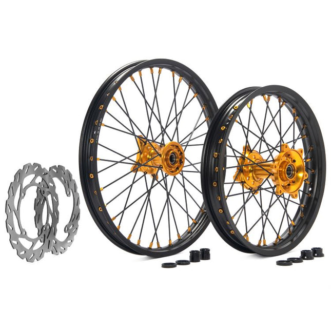 Aluminum 21" Front 18" Rear Wheel Rim Hub Rotor Set for Suzuki RMZ250 2007-2021 / RMZ450 2005-2017