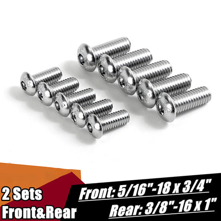 For Harley Sportster Dyna Softail Touring Front 5/16-18x3/4 & Rear 3/8-16x1 Brake Rotor Bolts Kit