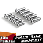 For Harley Sportster Dyna Softail Touring Front 5/16"-18x3/4" & Rear 3/8"-16x1" Brake Rotor Bolts Kit