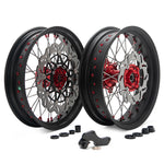 For Honda CRF250R 2014 / CRF450R 2013-2014 17" Front Rear Spoked Wheel Rim Hub Rotor Kit