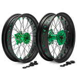 For Kawasaki KX125 06-13 / KX250 06-13 19-20 / KX250F KX450F 06-18 21” 17” Front 17” 18” 19” Rear Supermoto Spoked Wheel Set