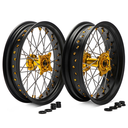 For Suzuki RMZ250 2007-2024 / RMZ450 2005-2024 21” 17” Front 17" 19” Rear Spoked Wheel Rim Hub Set
