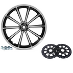 Wheel+2pcs Black Rotors