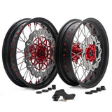 For Honda CRF250R 2014 / CRF450R 2013-2014 17" Front Rear Spoked Wheel Rim Hub Rotor Kit