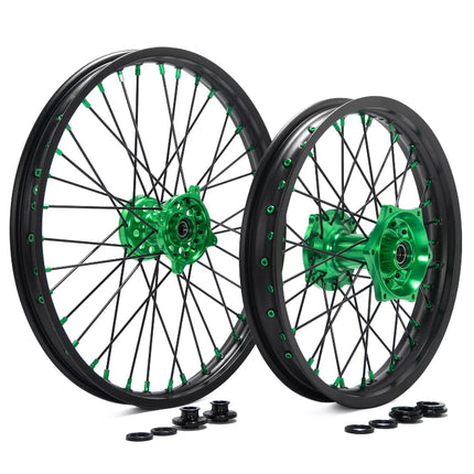 For Kawasaki KX125 06-13 / KX250 06-13 19-20 / KX250F KX450F 06-18 21” 17” Front 17” 18” 19” Rear Supermoto Spoked Wheel Set