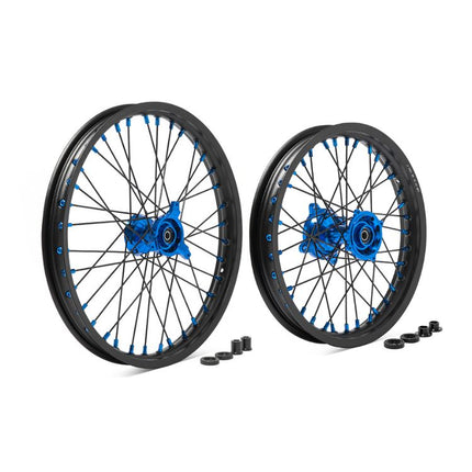 For Suzuki RM80 1990-2001 / RM85 2002-2024 / Yamaha YZ-80 YZ80 1990-2001 / YZ-85 YZ85 2002-2026 Front & Rear Spoked Wheel Rim Hub Set