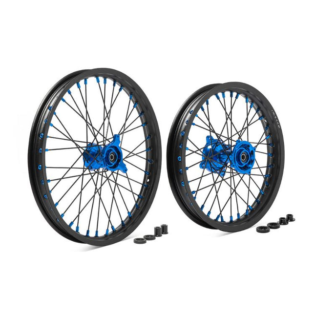 For Suzuki RM80 1990-2001 / RM85 2002-2024 / Yamaha YZ-80 YZ80 1990-2001 / YZ-85 YZ85 2002-2026 Front & Rear Spoked Wheel Rim Hub Set