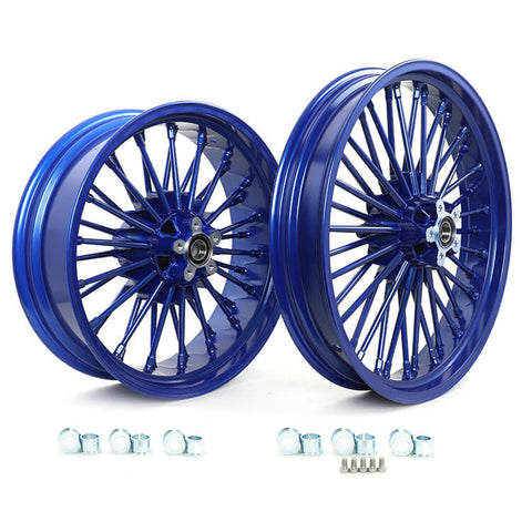 Front Rear Dual Disc Fat Spoke Wheels for Harley Softail Fat Boy / Springer Classic / Deluxe / Heritage 2000-2020