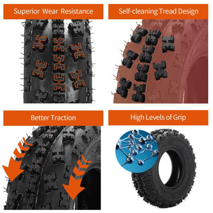 2pcs 22x7-10 6PR ATV / UTV Tires All Terrain Mud Tires