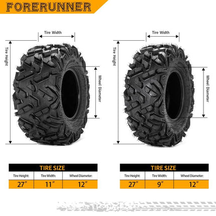 2pcs / 4pcs Universal 6 Ply ATV / UTV All-Terrain Tires 27X9-12 Front / 27X11-12 Rear