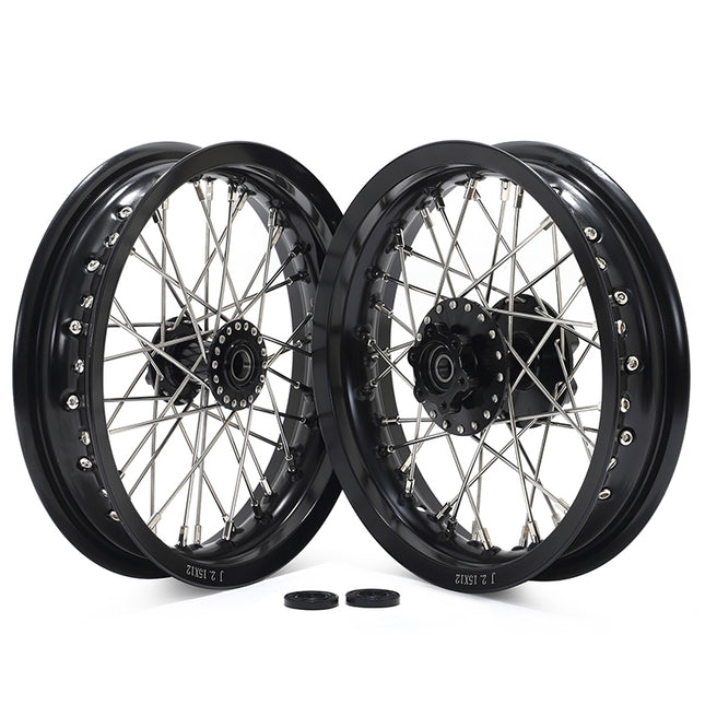 For Sur-Ron Light Bee X S / Segway X160 X260 / 79Bike Falcon M / E Ride Pro-SS 2.0 Supermoto 12*2.15 Front Rear Spoke Wheel Set