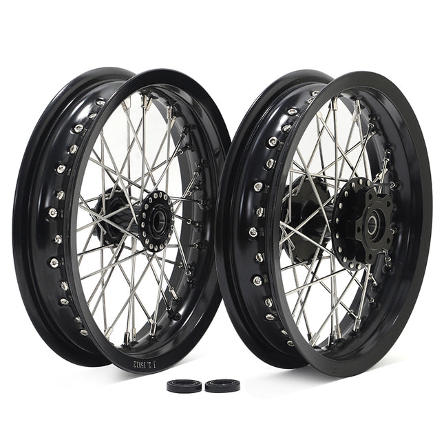 For Talaria Sting / Talaria Sting MX3 / Talaria Sting R MX4 / Talaria XXX Supermoto 12x2.15 Front Rear Spoke Wheel Hub Set