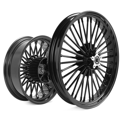 Front Rear Dual Disc Fat Spoke Wheels for Harley Touring Electra Glide / Street Glide / Road Glide / Road King / Ultra Limited / Ultra Classic 2009-2024