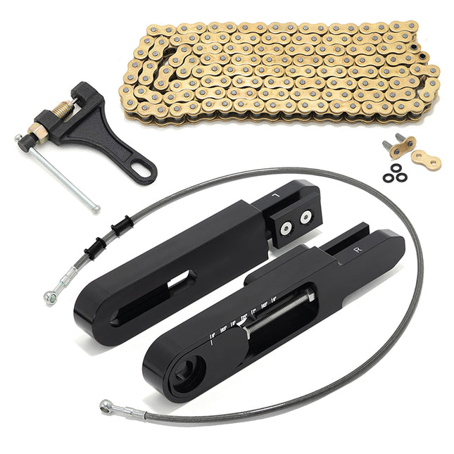 For Suzuki DRZ400SM 2005-2024 6-9 Inch Swingarm Extensions Brake Line Chain Remover Kit