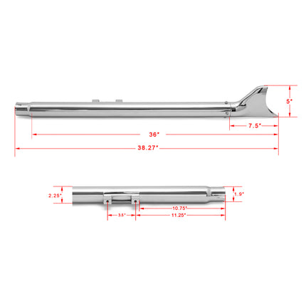 For Harley Davidson Softail Standard Slim Fat Boy Breakout Deluxe Heritage 2007-2017 Fishtail Slip on Muffler Exhaust Pipes