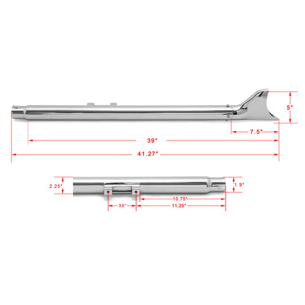 For Harley Davidson Softail Standard Slim Fat Boy Breakout Deluxe Heritage 2007-2017 Fishtail Slip on Muffler Exhaust Pipes