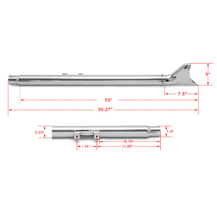 For Harley Davidson Softail Standard Slim Fat Boy Breakout Deluxe Heritage 2007-2017 Fishtail Slip on Muffler Exhaust Pipes