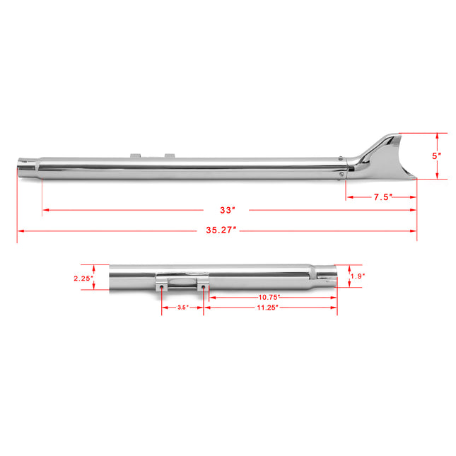 For Harley Davidson Softail Standard Slim Fat Boy Breakout Deluxe Heritage 2007-2017 Fishtail Slip on Muffler Exhaust Pipes