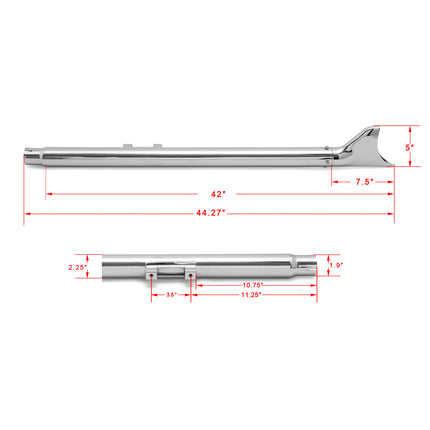 For Harley Davidson Softail Standard Slim Fat Boy Breakout Deluxe Heritage 2007-2017 Fishtail Slip on Muffler Exhaust Pipes