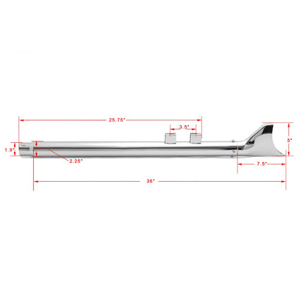 For Harley Davidson Touring Electra Glide / Street Glide / Road Glide / Road King / Tour Glide 1995-2016 Fishtail Slip on Muffler Exhaust Pipes