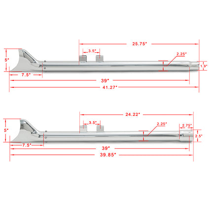 For Harley Davidson Touring Electra Glide / Street Glide / Road Glide / Road King / Tri Glide 2017-2025 Fishtail Slip on Muffler Exhaust Pipes