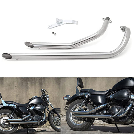 For Honda Shadow 750 400 VT750 VT400 Spirit ACE Aero Exhaust System Muffler Pipes With Silencer