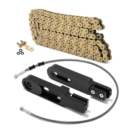 For Kawasaki ZX10R 2011-2024 6-9 Inch Swingarm Extensions Brake Line Chain Remover Kit