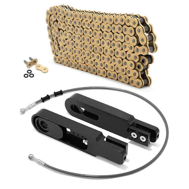 For Kawasaki ZX14R / ZZR1400 2012-2024 6-9 Inch Swingarm Extensions Brake Line Chain Remover Kit