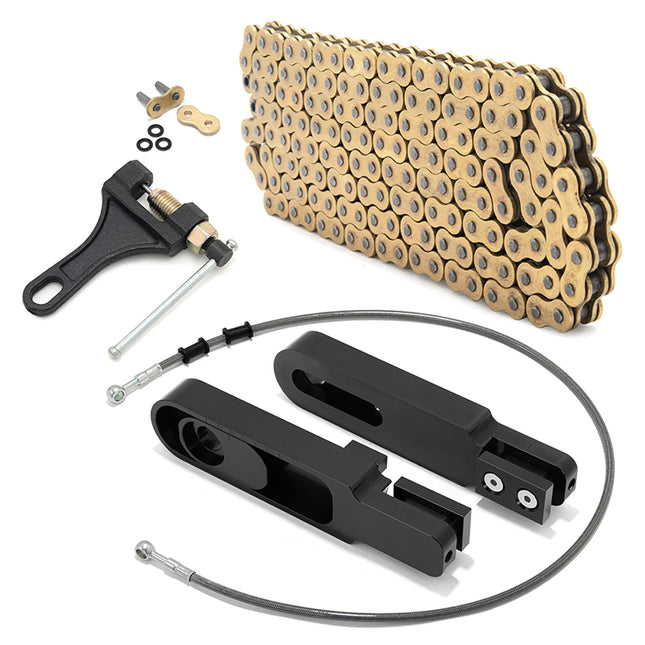 For Kawasaki ZX6R 2007-2008 6-9 Inch Swingarm Extensions Brake Line Chain Remover Kit
