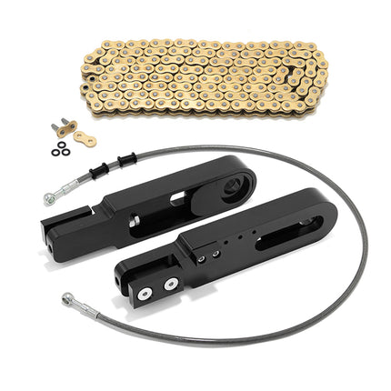 For Kawasaki ZX6R 2009-2024 6-9 Inch Swingarm Extensions Brake Line Chain Remover Kit