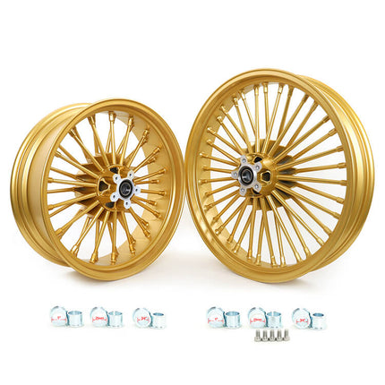 Front Rear Dual Disc Fat Spoke Wheels for Harley Touring Electra Glide / Road King / Road Glide / Street Glide 1984-2008
