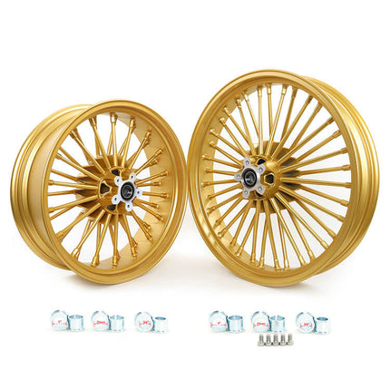 Front Rear Dual Disc Fat Spoke Wheels for Harley Dyna Fat Bob / Street Bob 2006-2020