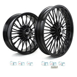 Front Rear Dual Disc Fat Spoke Wheels for Harley Dyna Super Glide / Low Rider / Wide Glide / Switchback 2000-and up